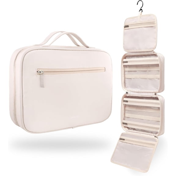 Toiletry Bag for Travelling, Makeup Organizer Bag, Travel Bags for Women, Makeup Case Toiletries Organizer Hygiene Bathroom Shower - Sand