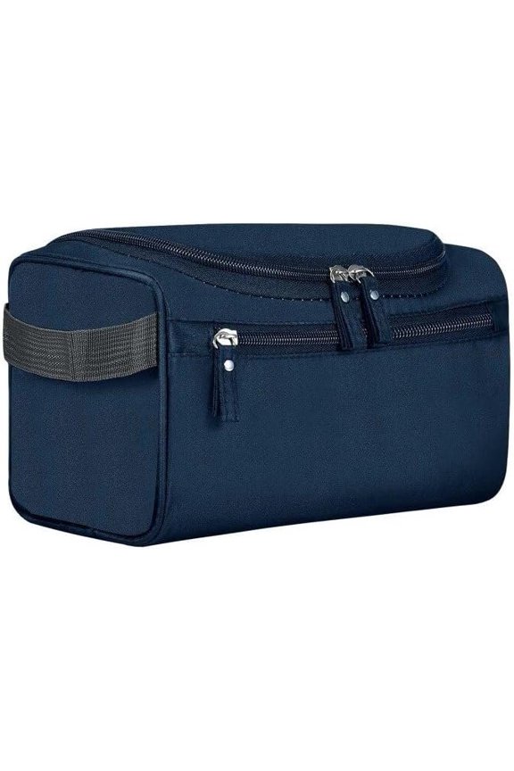 Toiletry Bag for Women and Men Traveling Makeup Large Capacity Portable Dopp Kit Storage Organizer Bag with Hook for Toiletries Brushes (Dark Blue)