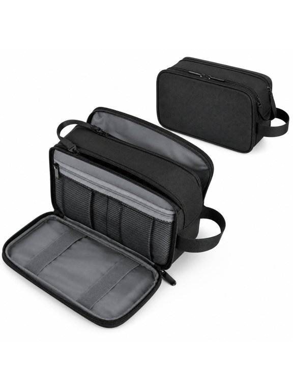 Large Travel Toiletry Bag for Men and Women, Water Resistant Oxford Fabric Dopp Kit Organizer, Portable Shaving Bag for Toiletries, Cosmetics, Grooming Accessories and Travel Essentials