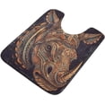 thumbnail image 1 of Toiletry Mat Art Rhino Print, Luxury U-Shaped Toilet Rug, Soft Comfortable Contour Mat for Bathroom Floor, 17.3"x13.4", Non-Slip Bath Carpet, Maximum Absorbent, Dry Quickly, Machine Washable, 1 of 4