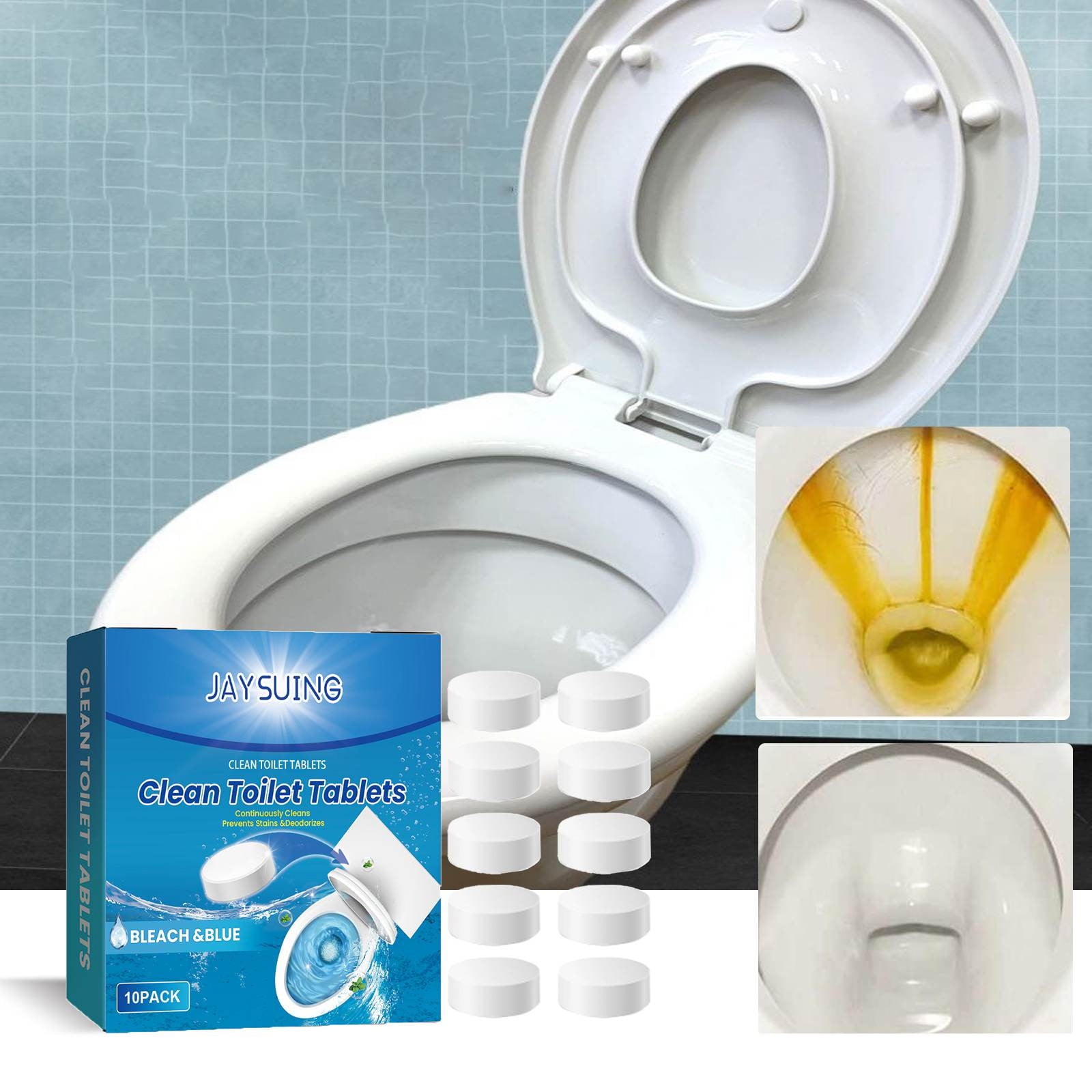 Toilets Cleaner Tablet, Toilet Bowls Tablet, 10 Capsules Toilet