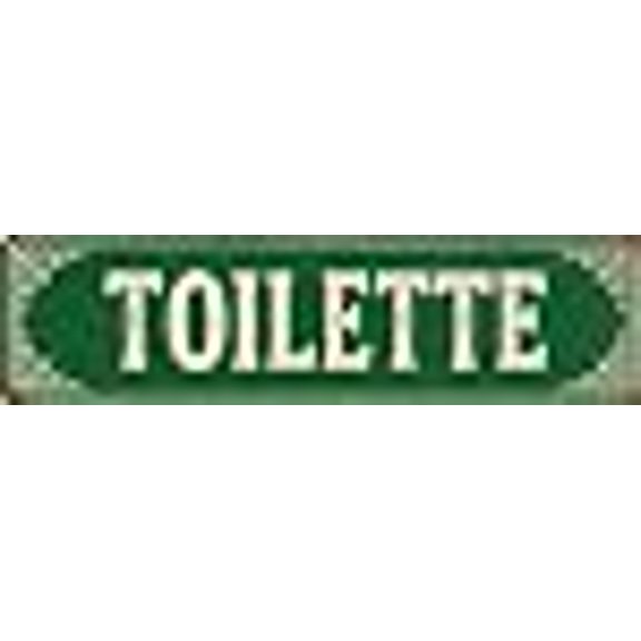 Toilette Aluminum Metal Sign, Vintage French Restroom Wall Decor for Bathroom Door, Guest Bath, Boutique Hotel, European Farmhouse,15X4inch