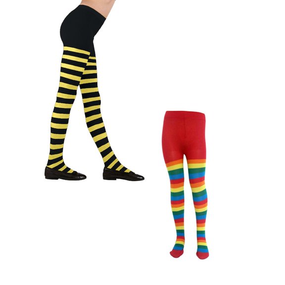 Toimothcn 2PCS Baby Socks Girls Tights Striped Panty Hose Length Accessory Halloween Party Socks One Size