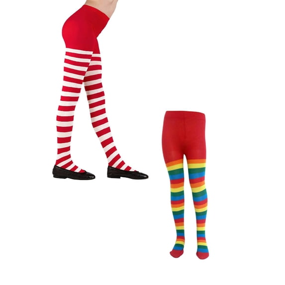 Toimothcn 2PCS Baby Socks Girls Tights Striped Panty Hose Length Accessory Halloween Party Socks One Size