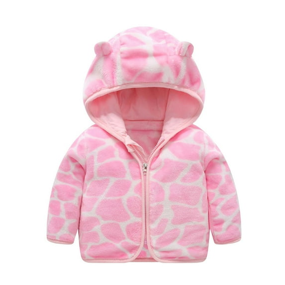 Toimothcn Baby Boys Girls Jackets Cute Cartoon Cow Printed Coat Jacket Warm Thickened Fleeced Zipper Up Casual Outwear With Pockets Crew Neck Loose Fit Childrens Dailywear