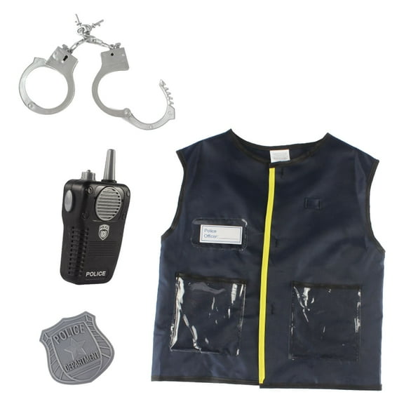 Toimothcn Baby Boys Girls Outfit Sets Sleeveless Career Officer Dress Up Vest Handcuffs Whistle Stage Performance Police Outfit Sets Soft Loose Festival Clothes Sets Comfy Children'S Clothing