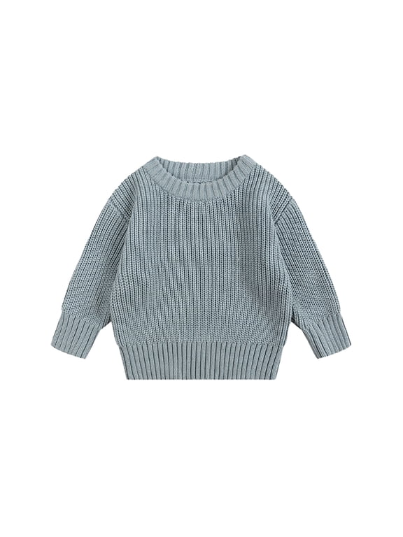 Baby Boys Girls Sweater Long Sleeve Crew Neck Simple Solid Color Pullover Sweater Warm Soft Fall Winter Knitted Sweaters Suitable For Dailywear