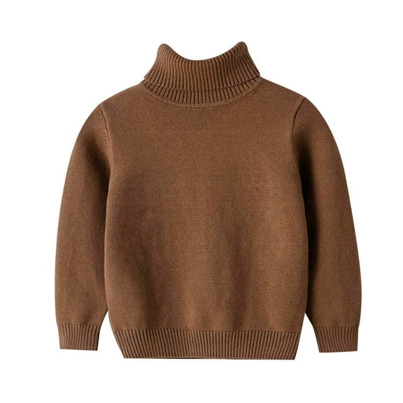 Toimothcn Baby Boys Girls Sweater Long Sleeve Turtleneck Simple Solid Color Pullover Sweater Warm Soft Fall Winter Knitted Sweaters Suitable For Dailywear