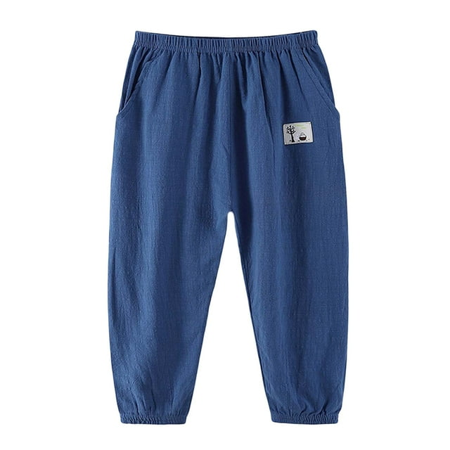 Toimothcn Baby Boys Pants Casual Solid Color Basic Pants Stretch Waist Soft Loose Wide Leg Harem Trousers Suitable For Dailywear
