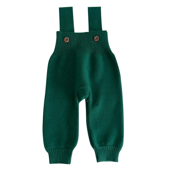 Toimothcn Baby Girls Pants Baby Knitted Jumpsuit Overalls Fall Winter Warm Losoe Fit Simple Solid Color Suspenders For Kids Suitable For Outdoor Sports