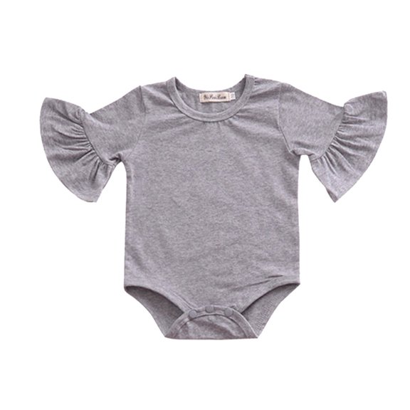 Toimothcn Baby Girls Romper Jumpsuits Short Sleeve Casual Solid Color Romper Soft Loose Breathable Jumpsuits 6-12 Months