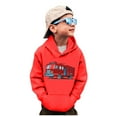 thumbnail image 1 of Toimothcn Boys' hoodies Crew Neck Long Sleeve Pullover Sweatshirts Cute Sweet Cartoon Fire engine Printed Warm Loose Fit Sweatshirt Tops Comfy Boys Clothing, 1 of 6