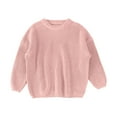 thumbnail image 1 of Toimothcn Casual Infant Toddler Girl's Sweater Long Sleeve Crew Neck Simple Solid Color Knit Sweaters Warm Soft Loose Fit Pullover Knitted Sweater Comfy Girl's Clothing, 1 of 5