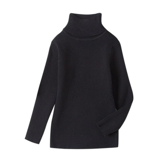 Toimothcn Casual Infant Toddler Girl's Sweater Long Sleeve Turtleneck Simple Solid Color Knit Sweaters Warm Soft Loose Fit Pullover Knitted Sweater Lovely Knitted Clothing