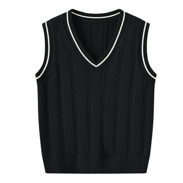 Toimothcn Casual Infant Toddler Girl's Sweater Sleeveless V Neck Cute Sweet Cartoon Printed Knit Vest Warm Soft Loose Fit Pullover Knitted Sweater Lovely Knitted Clothing