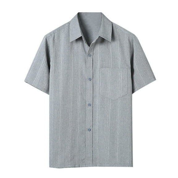 Toimothcn Casual Shirts For Men Short Sleeve Simple Solid Color Buttons Up Shirts Soft Oversized Loose Fit Shirt Tops Comfy Men'S Dailywear