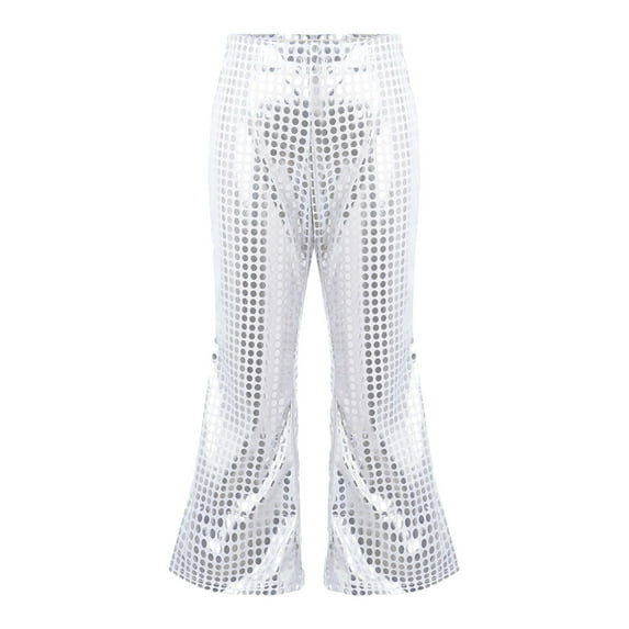 Toimothcn Toddler Baby Girls Pants Casual Glitter Sequins Flared Jeans Slim Stretchy Waist Soft Fashion Carnival Stage Performance Trousers
