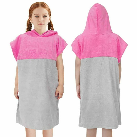 Toimothcn Children'S Quick Dry Bathrobe Unisex Students Swimming Absorbent Hooded Towel Cape Comfy Winter Clothes