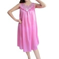 thumbnail image 1 of Toimothcn Fashion Nightgown For Lady Women Casual Solid Dress Sleeveless Round Neck Lace Splice Dress Pullover Loose Dress Suitable For Dailywear, 1 of 5