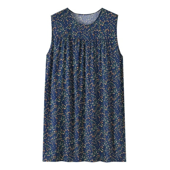Toimothcn Fashion Nightgown For Lady Women Summer Comfortable Floral Sleeveless Nightgown Pajamas Breathable Loose Fit Homewear Vest Dress Comfy Womens Clothes