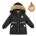 thumbnail image 1 of Toimothcn Girl'S Puffer Jacket Fashion Letter Printed Long Sleeve Hooded Down Jacket Hooded Thickened Warm Loose Fit Zipper Up Winter Coat Comfy Girls Clothing, 1 of 4