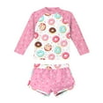 thumbnail image 1 of Toimothcn Girl's Swimsuit Long Sleeve Cute Sweet Donut Printed 2 Piece Bathing Set Quickly Dry Cover Up Swimwear 10-11 Years, 1 of 3