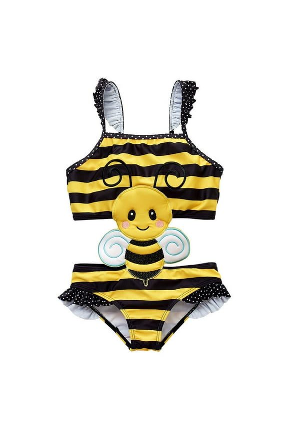 Girls Swimsuits Sleeveless Cute Cartoon Animal Printed One Peice Bathing Suit Quickly Dry Cover Up Swimwear 18-24 Months