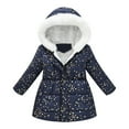 thumbnail image 1 of Toimothcn Girls Winter Jacket Fashion Love Heart Printed Long Sleeve Hooded Down Jacket Hooded Thickened Warm Loose Fit Zipper Up Windproof Winter Coat Comfy Girls Clothing, 1 of 6