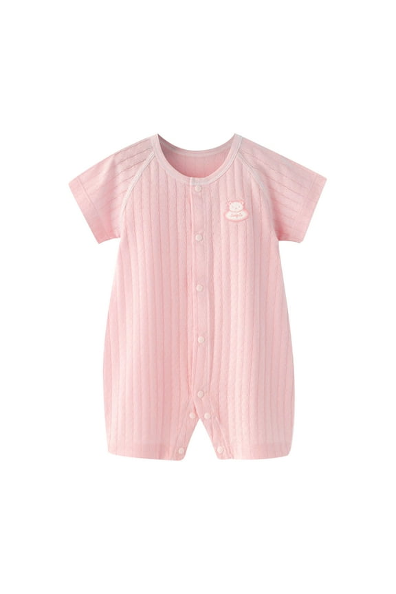 Infants Boys Romper Jumpsuit Short Sleeve Cute Cartoon Animal Printed Pajamas Romper Soft Loose Fit Pjs Jumpsuit Comfy Newbron Clothing