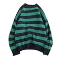 thumbnail image 1 of Toimothcn Leisure Sweater For Men Oversized Casual Striped Pullover Knitted Sweaters Loose Fit Warm Thickened Fleeced Lightweight Knitwear Comfy Men's Clothes, 1 of 5