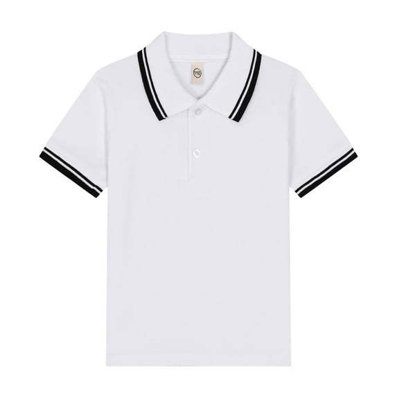 Toimothcn Little Boys T-Shirts Short Sleeve Polo Shirts Fashion Patchowrk Color Lapel Breathable Loose Fit Buttons Up Shirt Tops For Kids Leisure Back To School Clothing