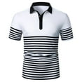 thumbnail image 1 of Toimothcn Men'S Polo Shirts Lapel Short Sleeve Casual Striped Preppy Polo Shirts Buttons Up Breathable Loose Fit Sports Shirts Suitable For Outdoor Sports, 1 of 9
