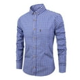 thumbnail image 1 of Toimothcn Men's Shirt Fashion Casual Plaid Long Sleeved Buttons Up Handsome Lapel Jackets Comfortable Loose Tee Tops Suitable For Dailywear, 1 of 3