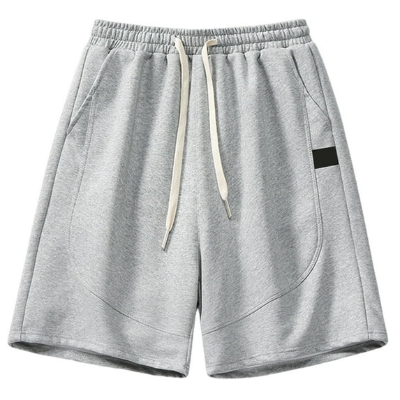 Toimothcn Men's Shorts Solid Color Sports Shorts With Stretchy Waist Drawstring Quickly Dry Loose Fit Summer Beach Shorts Suitable For Outdoor Sports