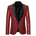 thumbnail image 1 of Toimothcn Men's Sports Blazers Casual Sequins Long Emcee Balzer Cool Stage Nightclub Bar Long Sleeve Handsome Lightweight Stage Performance Suit Jacket Comfy Mens Dailywear, 1 of 5