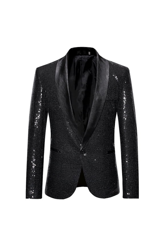 Men's Suit Jackets Casual Sequins Long Emcee Balzer Cool Stage Nightclub Bar Long Sleeve Handsome Lightweight Stage Performance Suit Jacket Comfy Mens Dailywear