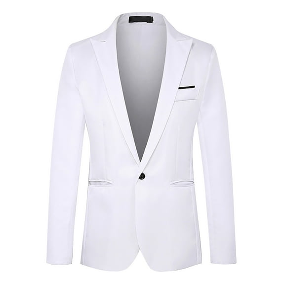 Toimothcn Men's Suit Jackets Casual Solid Color Formal Blazer Slim Fit Two Buttons Lapel Long Sleeve Lightweight Handsome Business Suit Jacket Leisure Mens Clothes