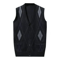 Toimothcn Men's Sweater Autumn Winter Fashion Casual Pullover Patchwork Color Knitted Sweater Vest Mens Dailywear