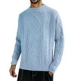 thumbnail image 1 of Toimothcn Men's Sweater Oversized Knit Sweater Solid Vintage Pullover Sweater Unisex Woven Crewneck Knitted Sweaters Comfy Mens Clothing, 1 of 4