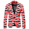 thumbnail image 1 of Toimothcn Mens Blazer Jacket Fashion Valentine Day Love Heart Printed Blazers Oversized Warm Slim Fit One Button Funny Festival Performance Suit Jacket Comfy Men's Clothing, 1 of 4