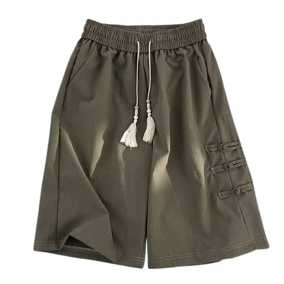 Toimothcn Mens Casual Shorts Solid Color Sports Shorts With Stretchy Waist Drawstring Quickly Dry Loose Fit Summer Beach Shorts Suitable For Outdoor Sports