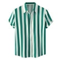 thumbnail image 1 of Toimothcn Mens Polo Shirts Lapel Short Sleeve Casual Striped Polo Shirts Buttons Up Breathable Loose Fit Sports Shirts Comfy Men'S Clothes, 1 of 5