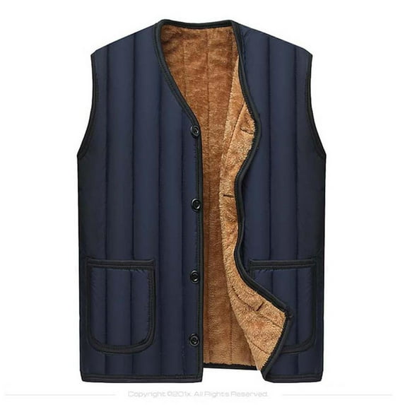 Toimothcn Mens Puffer Vest Men'S Winter Vest Simple Solid Color Thickened Enlarged Warm Stretchy Loose Fit Fleeced Vest Comfy Outwear