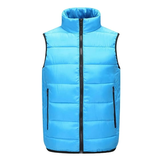 Toimothcn Mens Puffer Vest Winter New Lightweight Down Vest Solid Color Warm Thickened Windproof Sports Sleeveless Winter Jackets Comfy Outwear