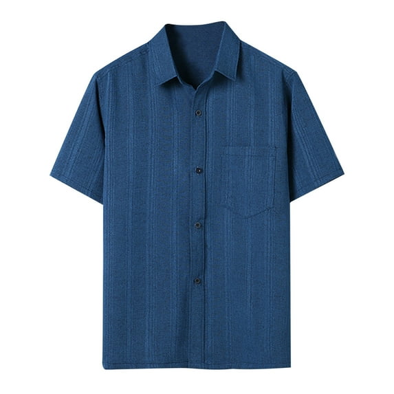 Toimothcn Mens Shirts Short Sleeve Simple Solid Color Buttons Up Shirts Soft Oversized Loose Fit Shirt Tops Suitable For Summer Vacation