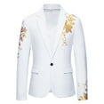 thumbnail image 1 of Toimothcn Mens Suit Jacket Autumn Winter Casual Slim Fit Suit Jacket Gold Floral Embroidery Business Lapel Two Button Warm Blazer Comfy Mens Dailywear, 1 of 4
