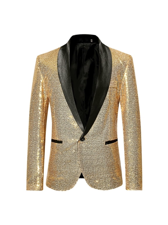 Mens Suit Jacket Casual Sequins Long Emcee Balzer Cool Stage Nightclub Bar Long Sleeve Handsome Lightweight Stage Performance Suit Jacket Comfy Mens Dailywear