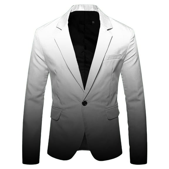 Toimothcn Mens Suit Jacket Oversized Casual Gentle Suit Jacket Fashion Gradient Color Lapel Long Sleeve Handsome Lightweight Warm Loose Fit Business Blazer Comfy Men's Clothing