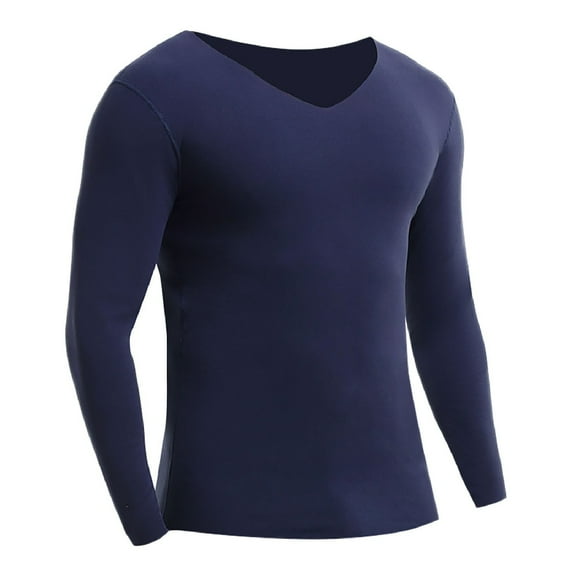 Toimothcn Oversized Fashion Solid Color Long Johns Basic Shirts Fashion High Waist Stretchy Thickened Soft Cotton Shirt Tops Comfy Mens Dailywear