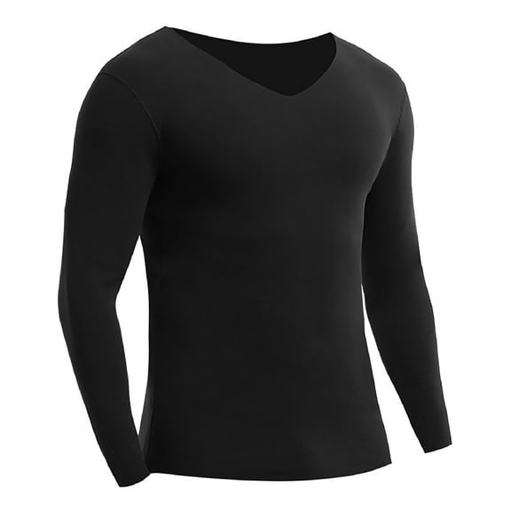 Toimothcn Oversized Fashion Solid Color Long Johns Basic Shirts Fashion High Waist Stretchy Thickened Soft Cotton Shirt Tops Leisure Men'S Homewear